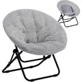 Chaise pliante gris en metal style moderne 28.74 x 21.65 x 20.87 cm