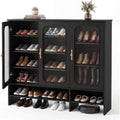 Penderie a chaussures noir 5 etageres, ideal pour salon et cuisine