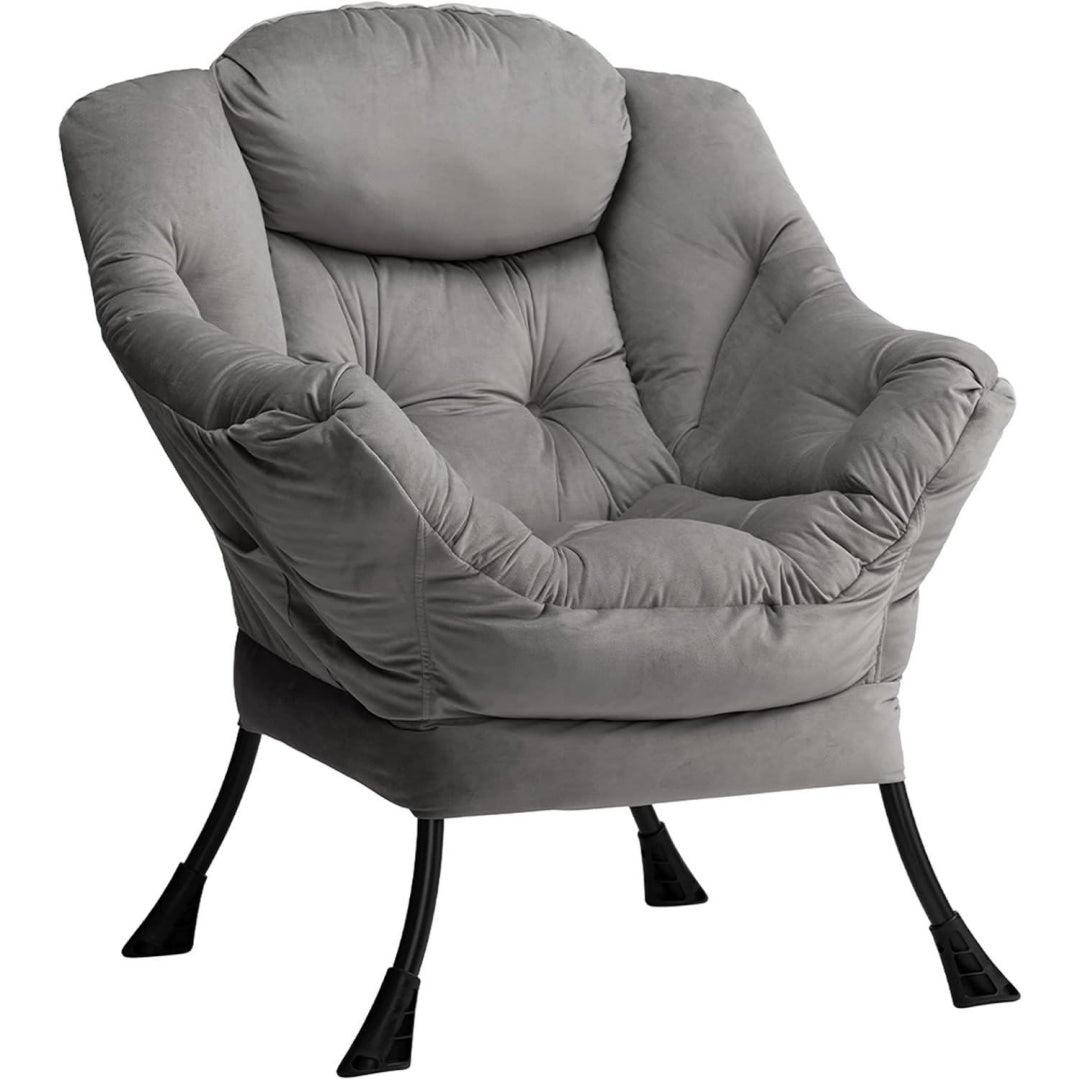 Fauteuil en acier gris fonce style scandinave