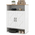 Armoire a chaussures gris clair, hauteur reglable ideal pour salon
