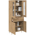 Buffet haut en chene et verre marron