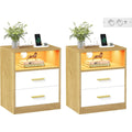 Spacieuse table de chevet en bois massif et MDF