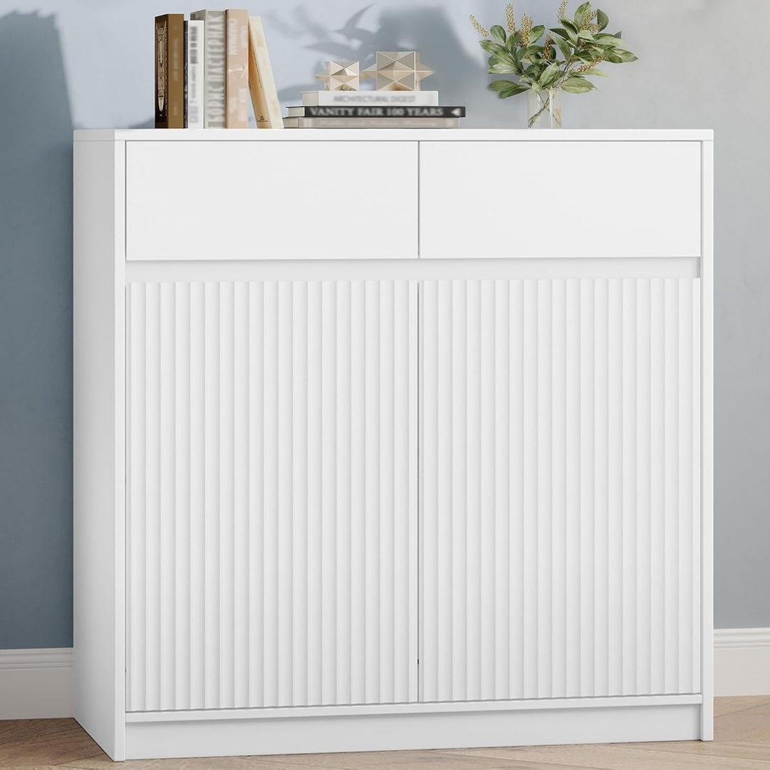 Enfilade gris clair 80 cm, ideal pour petit espace