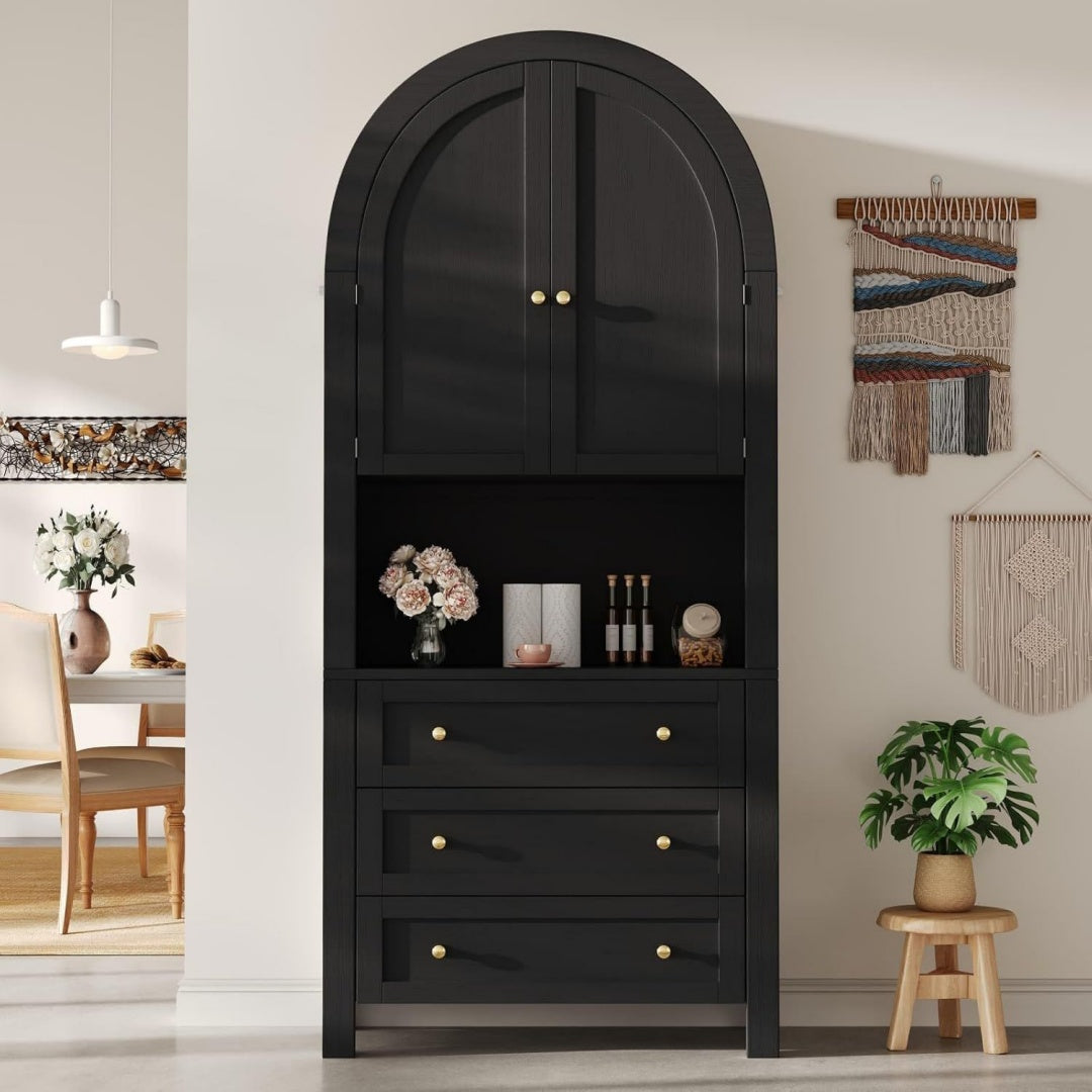 Enfilade gris style scandinave, a 2 portes 3 tiroirs et 70 cm