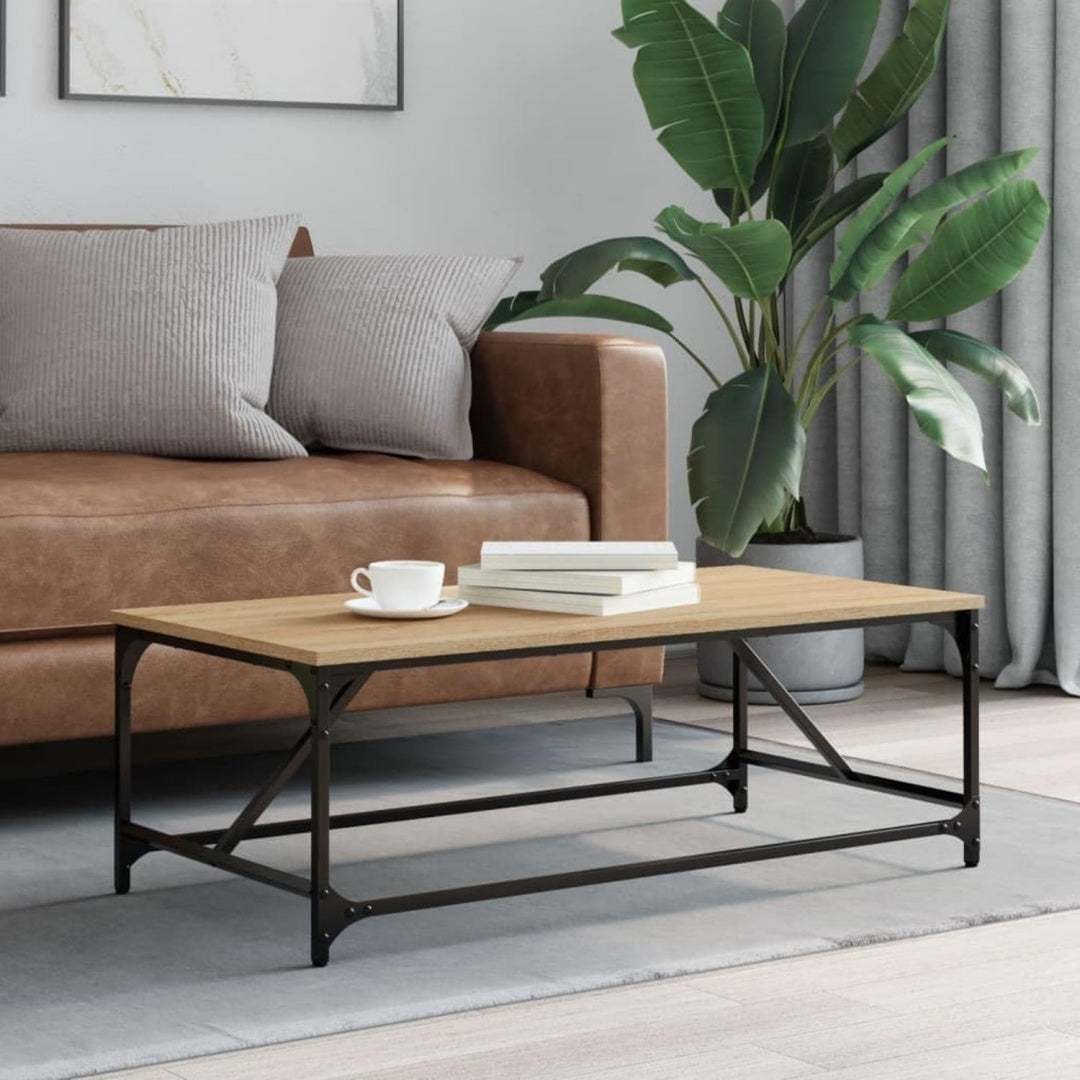 Table basse gris elegant metal pour salon 100 x 50 x 35 cm