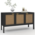Enfilade esprit fermier en bois ingenierie marron a 3 portes