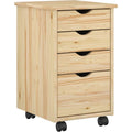 Ilot de cuisine contemporain 4 tiroirs en bois massif