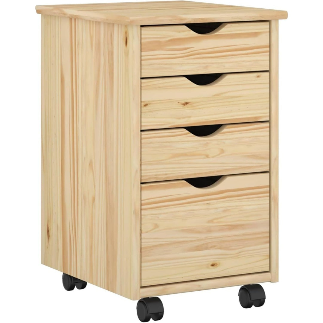 Ilot de cuisine contemporain 4 tiroirs en bois massif
