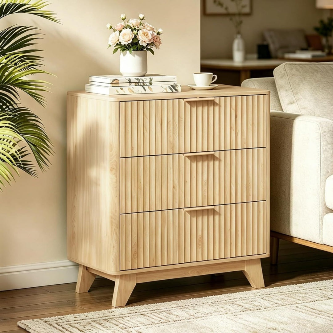 Armoire de rangement marron 3 tiroirs moderne