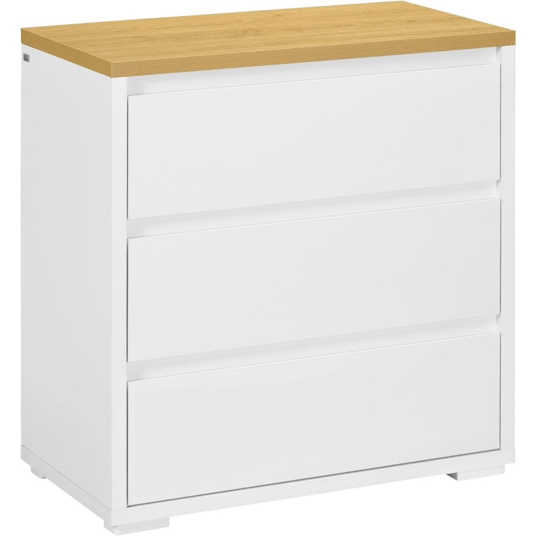 Commode rangement gris clair 3 tiroirs minimaliste