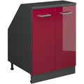 Armoire en panneau de particules bordeaux