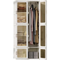 Armoire gris clair, six portes, finition plastique