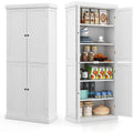 Credence gris clair 76 cm, a 4 portes esprit fermier en MDF