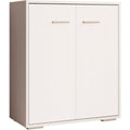 Buffet gris clair compact passage de cables 60 x 71 x 30 cm
