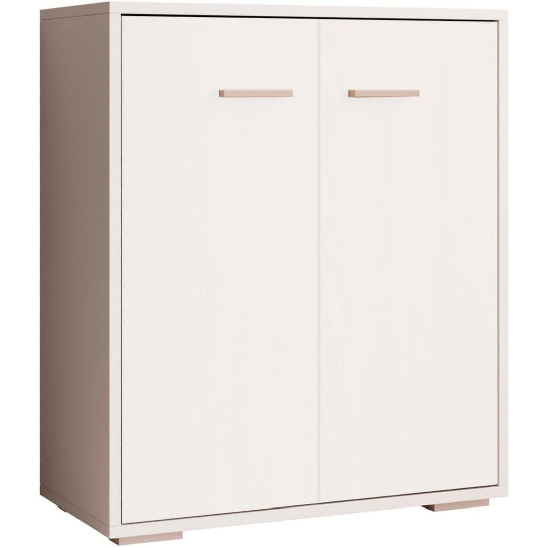 Buffet gris clair compact passage de cables 60 x 71 x 30 cm