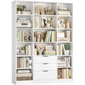 Bibliotheque etagere gris clair design moderne materiau durable 3 tiroirs