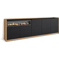 Buffet moderne finition chene gris fonce 260 x 80 x 37 cm