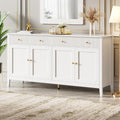 Meuble de rangement buffet gris clair en MDF, quatre portes
