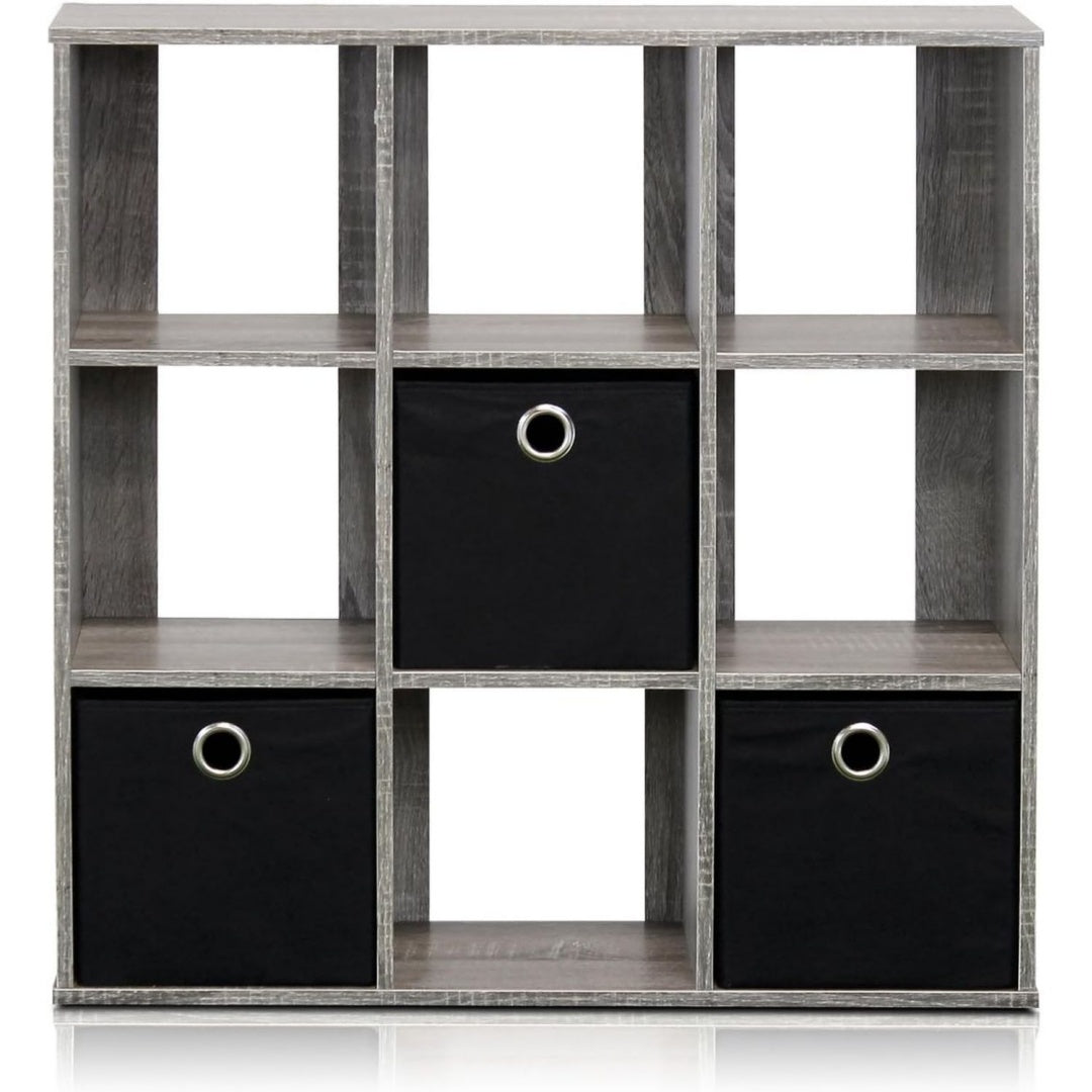 Intemporel, bibliotheque gris fonce style moderne