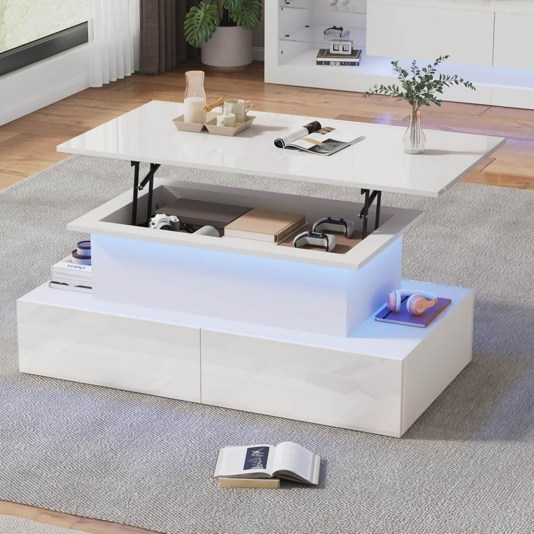 Table basse gris clair pour sejour 80 x 55 x 41 cm