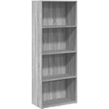 Bibliotheque en bois d'ingenierie gris