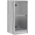 Pour salle a manger, vaisselier gris en bois grand espace de rangement