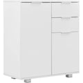 Buffet gris clair, bois d'ingenierie, 35 x 71 x 76 cm, rangement intelligent