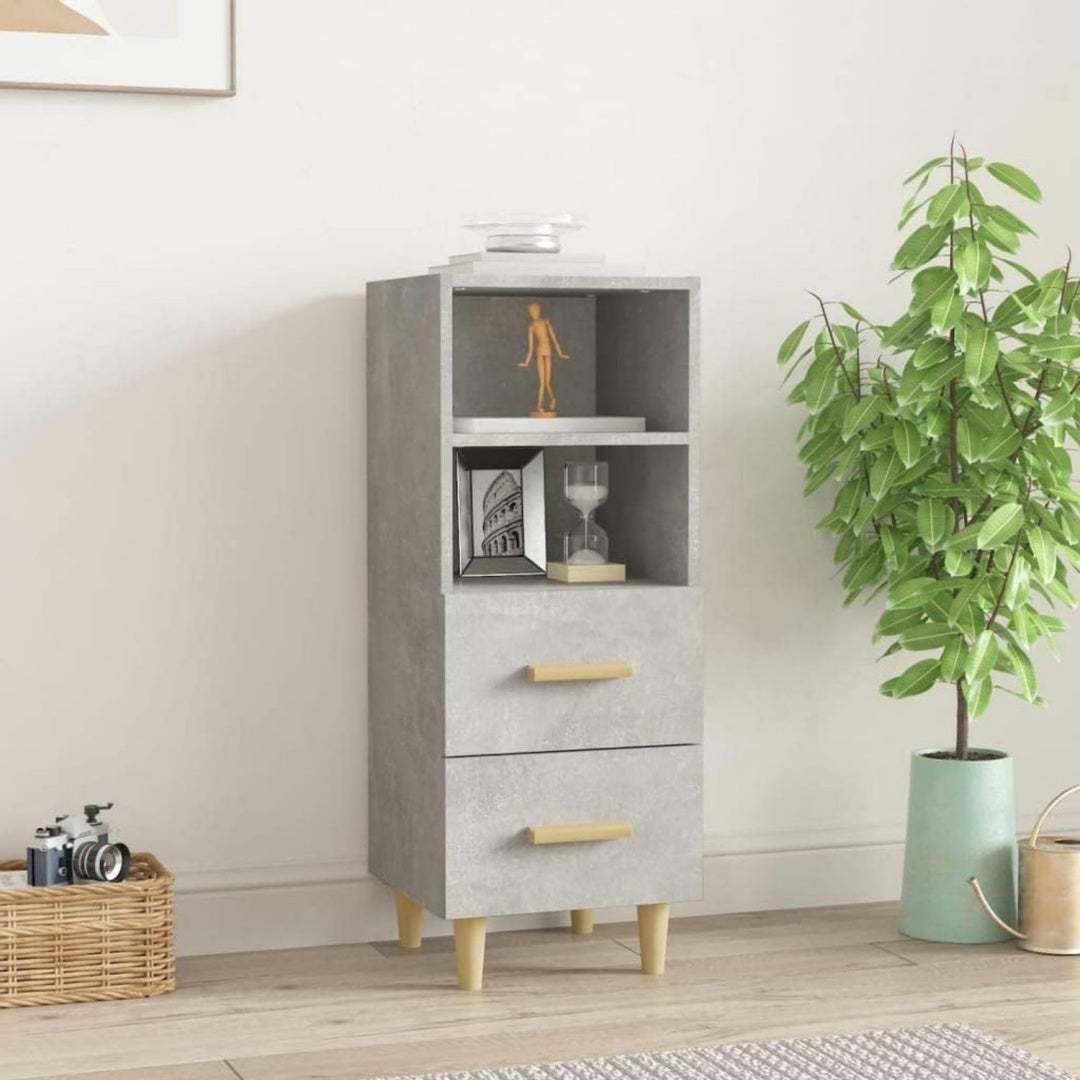 Choix Moderne, bahut gris clair en bois 2 tiroirs