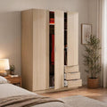 Placard marron finition metal penderie
