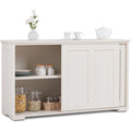 Buffet gris clair MDF 106 cm, rangement esprit fermier