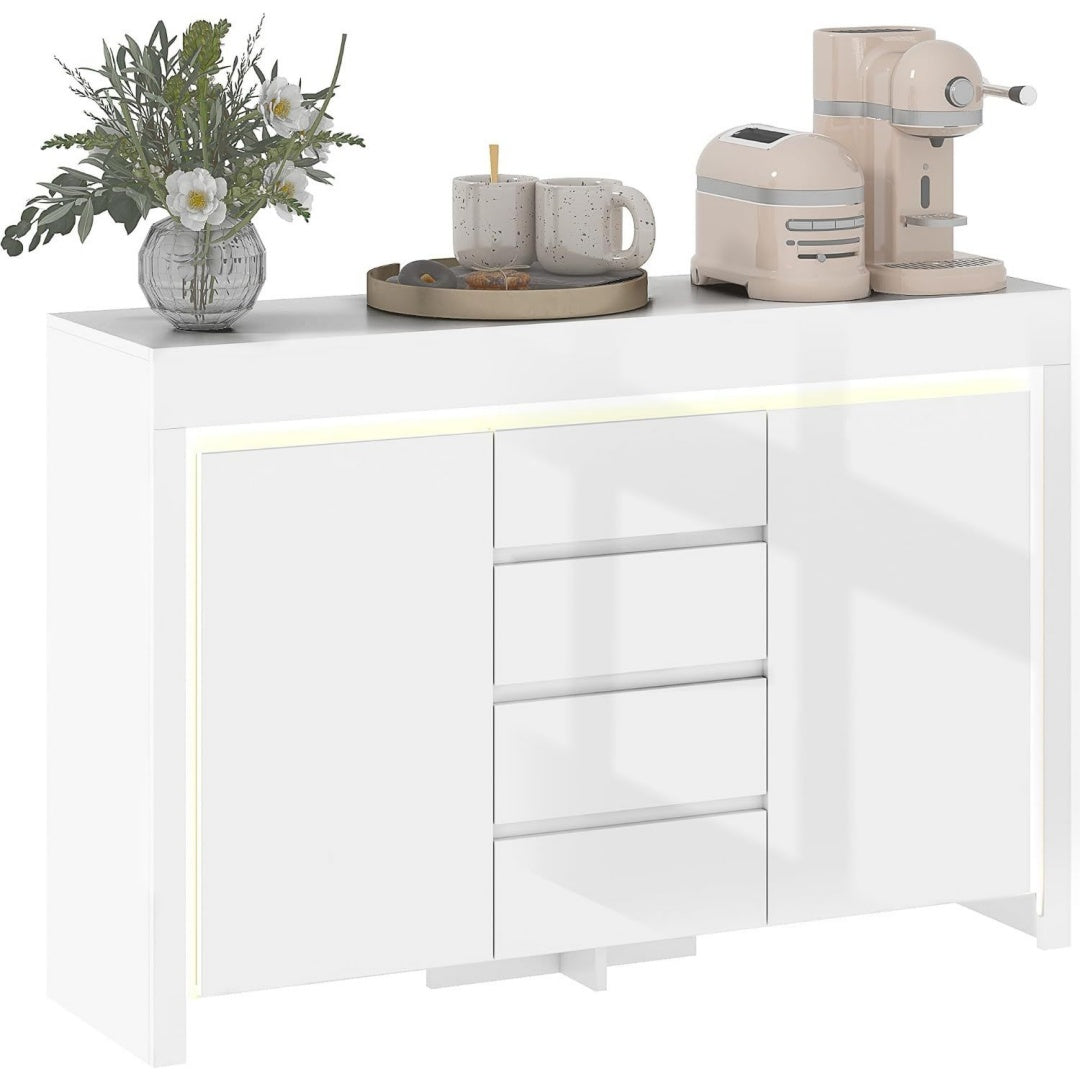 Credence gris clair 120 cm, de style moderne