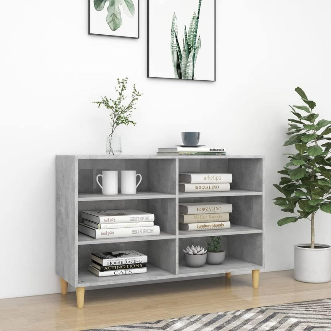 Sideboard gris clair, 6 etageres