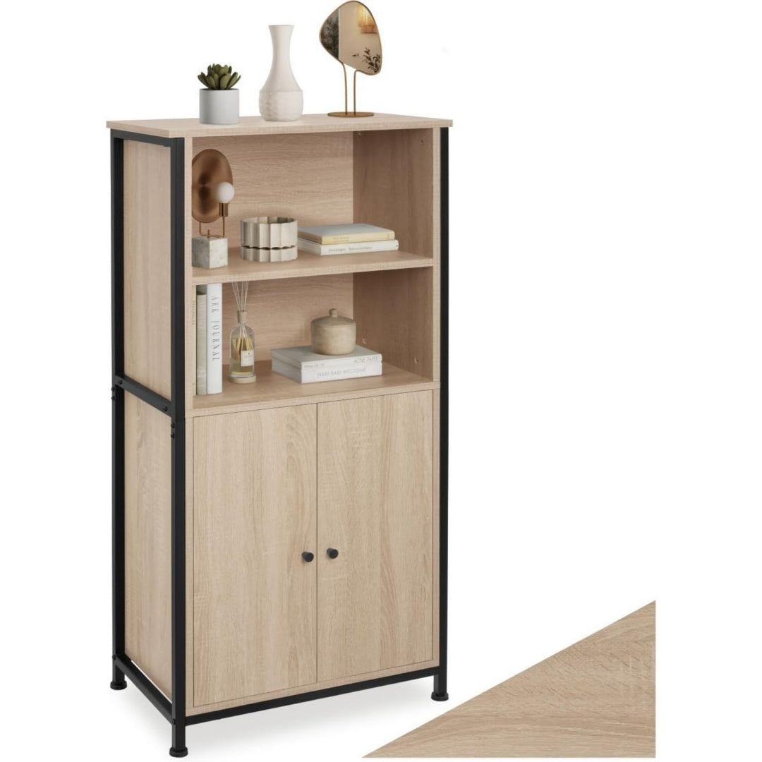 Buffet beige acier 60 x 38 x 125 cm