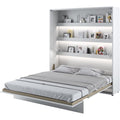 Lit en chene et MDF avec des etageres reglables en hauteur