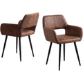 Esprit vintage chaise marron en acier